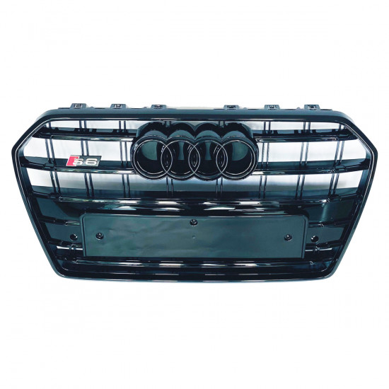 Решетка радиатора на Audi A6 C7 2014-2018 в стиле S6 Black