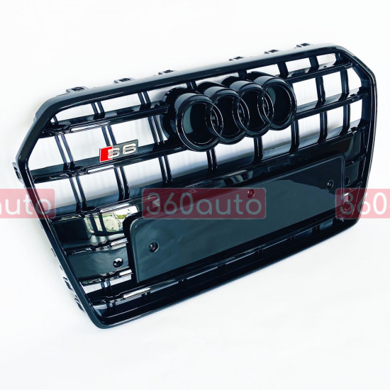 Решетка радиатора на Audi A6 C7 2014-2018 в стиле S6 Black