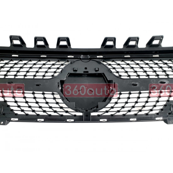Решетка радиатора Black (с местом под камеру) Diamond на Mercedes CLA-Class C118 2019-2022