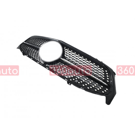 Решетка радиатора Black (с местом под камеру) Diamond на Mercedes CLA-Class C118 2019-2022