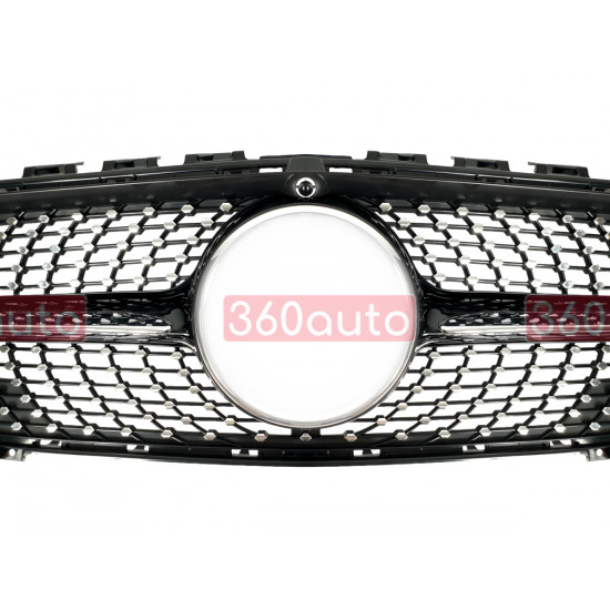 Решетка радиатора Black (с местом под камеру) Diamond на Mercedes CLA-Class C118 2019-2022