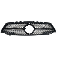 Решетка радиатора Black (с местом под камеру) Diamond на Mercedes A-Class W177 2018-2022