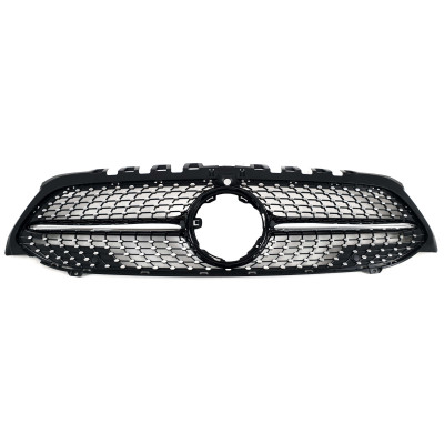 Решетка радиатора Black (с местом под камеру) Diamond на Mercedes A-Class W177 2018-2022