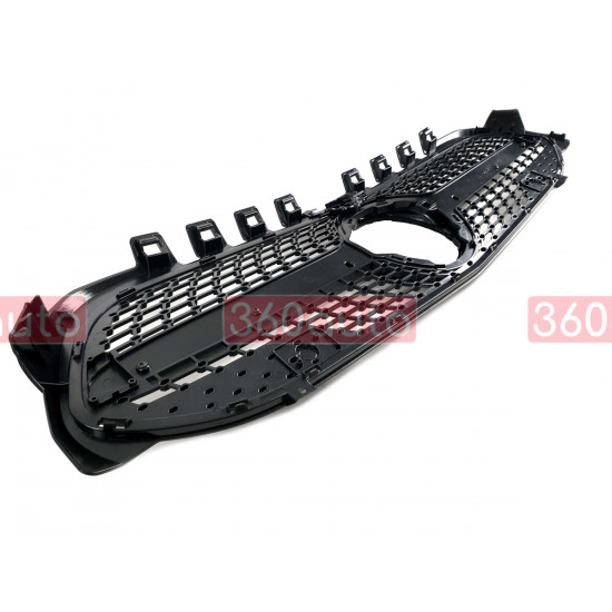 Решетка радиатора Black (с местом под камеру) Diamond на Mercedes A-Class W177 2018-2022