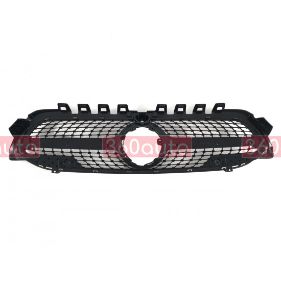 Решетка радиатора Black (с местом под камеру) Diamond на Mercedes A-Class W177 2018-2022