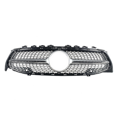 Решетка радиатора Silver (с местом под камеру) Diamond на Mercedes CLA-Class C118 2019-2022