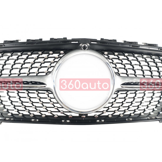 Решетка радиатора Silver (с местом под камеру) Diamond на Mercedes CLA-Class C118 2019-2022
