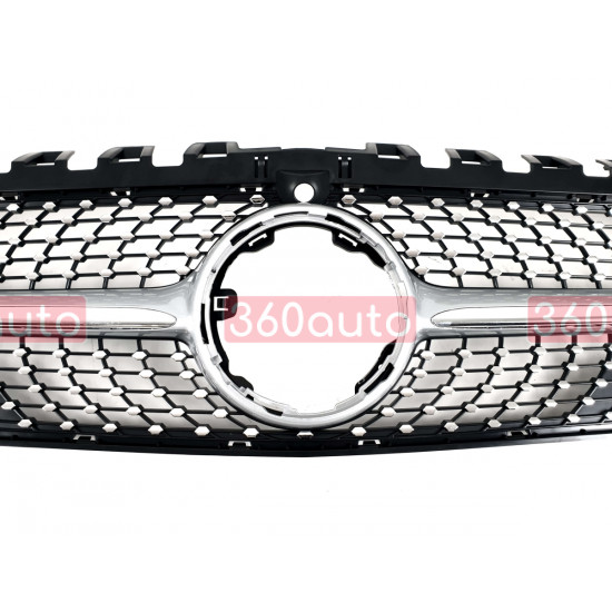 Решетка радиатора Silver (с местом под камеру) Diamond на Mercedes A-Class W177 2018-2022