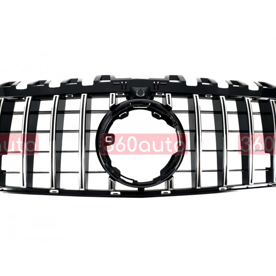 Решетка радиатора Chrome Black ( с прочностью под камеру ) GT на Mercedes A-Class W177 2018-2022