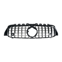 Решетка радиатора Chrome Black ( с прочностью под камеру ) GT на Mercedes A-Class W177 2018-2022