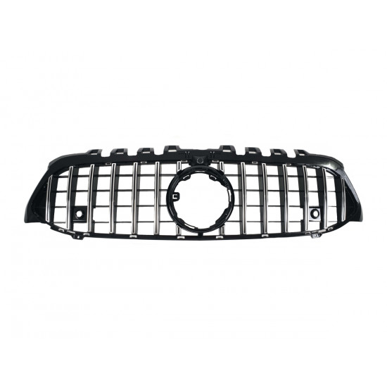 Решетка радиатора Chrome Black ( с прочностью под камеру ) GT на Mercedes A-Class W177 2018-2022
