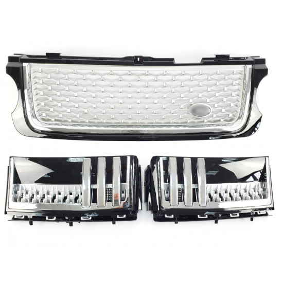 Решетка радиатора + попрошайка на Land Rover Range Rover Vogue 2010-2013