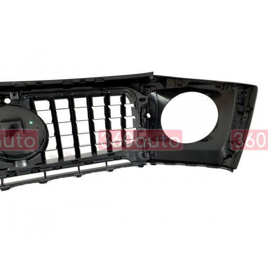 Решетка радиатора Chrome Black + рамки на фары GT на Mercedes G-Class W463 2018-2022