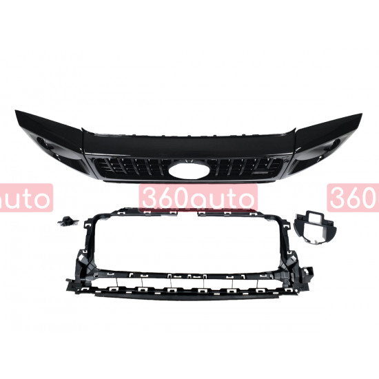 Решетка радиатора Full Black + рамки на фары GT на Mercedes G-Class W463 2018-2022