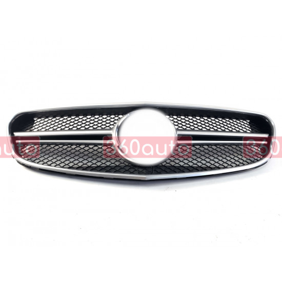 Решетка радиатора Silver Matte AMG + рамка на Mercedes E-Class W212 2013-2016