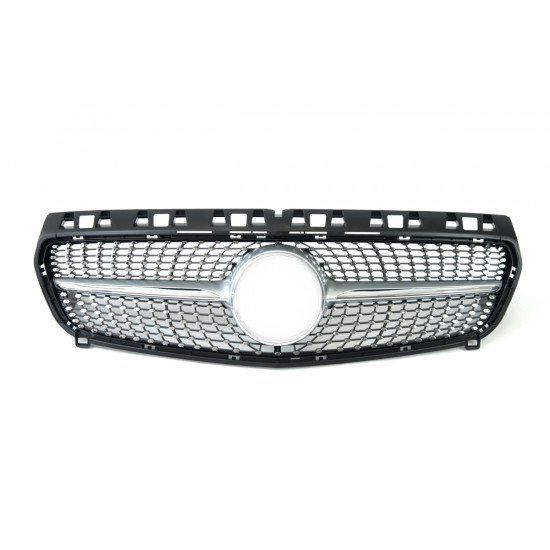 Решетка радиатора Silver Diamond на Mercedes A-Class W176 2012-2015