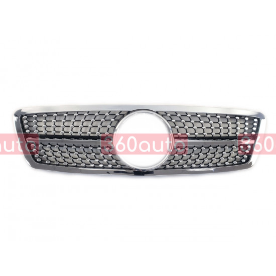 Решетка радиатора Silver Diamond на Mercedes C-Class W203 2000-2007