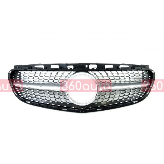 Решетка радиатора Silver Diamond на Mercedes E-Class W212 2013-2016
