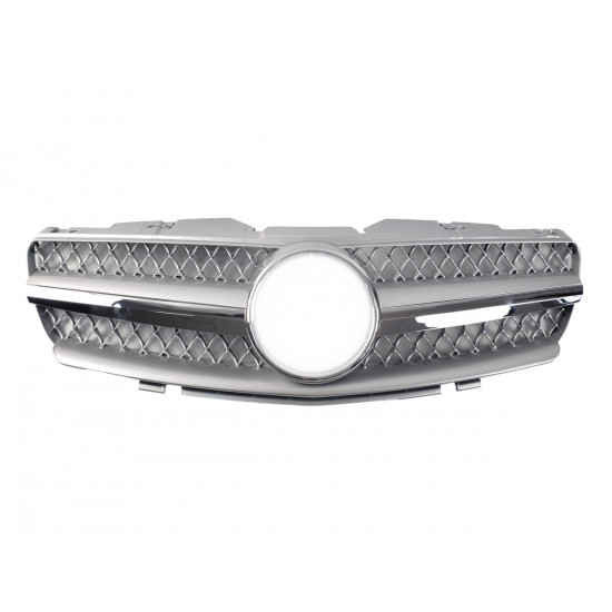 Решетка радиатора Silver SL на Mercedes SL-Class R230 2001-2006