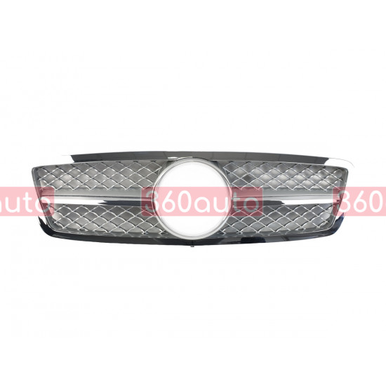 Решетка радиатора Silver SL на Mercedes C-Class W203 2000-2007