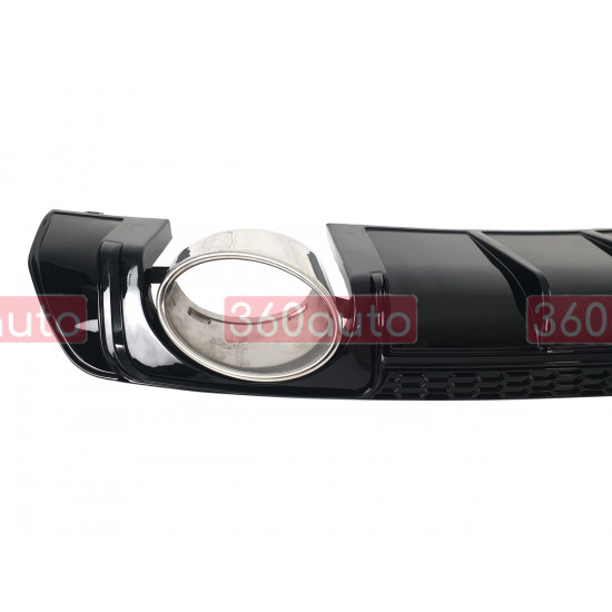Диффузор (заднего бампера) Full Black/Chrome Pipe (в стиле TTRS) на Audi TT 2014-2018