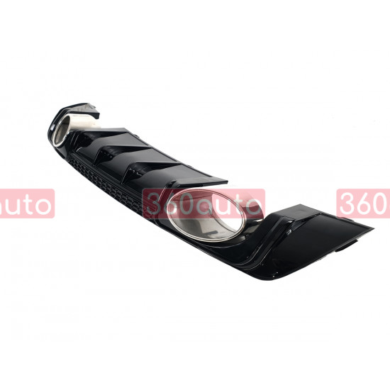 Диффузор (заднего бампера) Full Black/Chrome Pipe (в стиле TTRS) на Audi TT 2014-2018