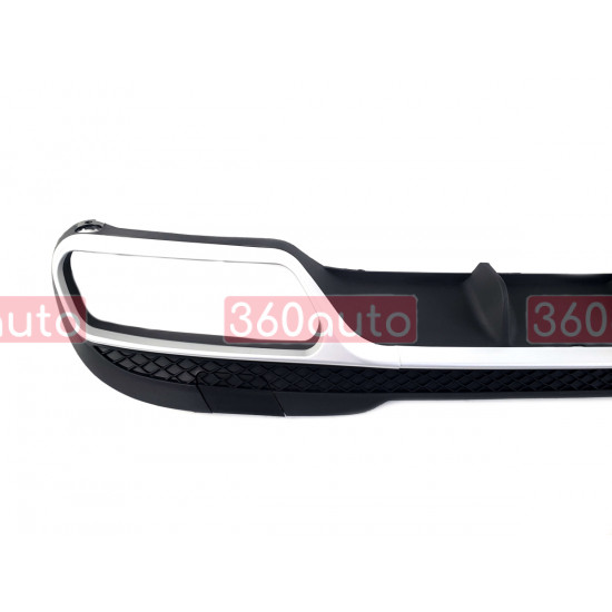 Диффузор (заднего бампера) Silver Black / Chrome Pipe (стиль AMG E63) на Mercedes E-Class W212 2013-2016