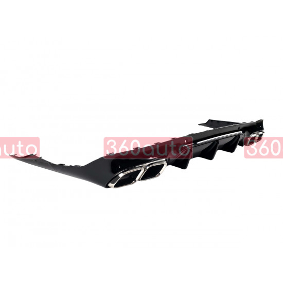 Диффузор (заднего бампера) Full Black / Chrome Pipe (стиль CLS63 AMG) на Mercedes CLS-class C257 2018-2022