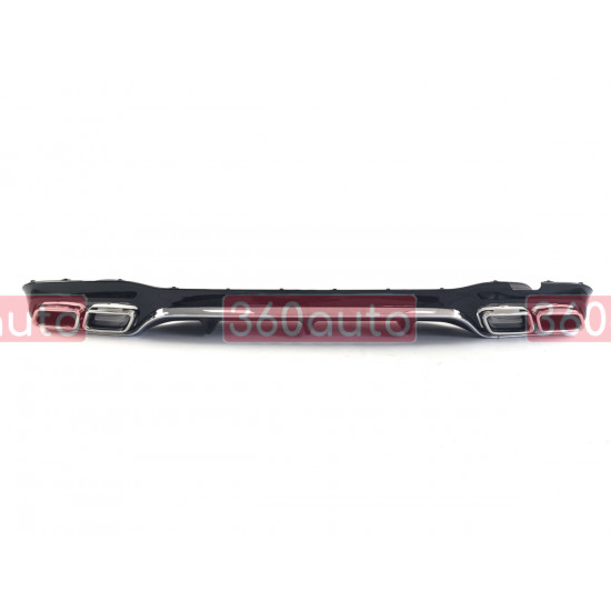 Диффузор (заднего бампера) Chrome Black / Chrome Pipe (стиль E63) AMG на Mercedes E-Class W213 2016-2020