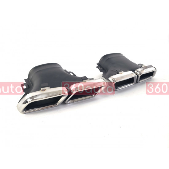 Диффузор (заднего бампера) Chrome Black / Chrome Pipe (стиль E63) AMG на Mercedes E-Class W213 2016-2020