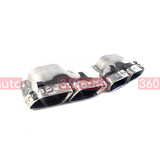 Диффузор (заднего бампера) Full Black / Chrome Pipe (стиль E63) Coupe AMG на Mercedes E-Class W213 2020-2023