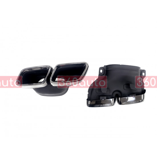Диффузор (заднего бампера) Full Black / Black Pipe (стиль E63) Normal на Mercedes E-Class W213 2016-2020
