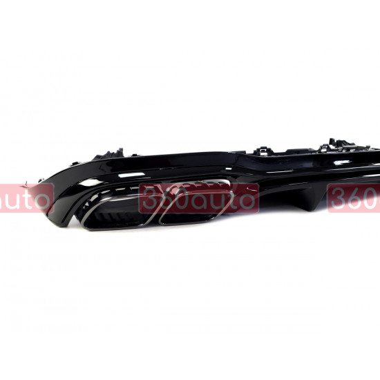 Диффузор (заднего бампера) Full Black (стиль E63) Sedan AMG на Mercedes E-Class W213 2020-2023