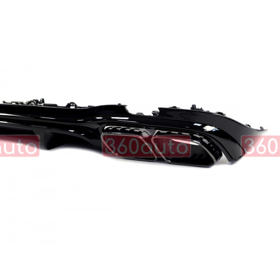 Диффузор (заднего бампера) Full Black (стиль E63) Sedan AMG на Mercedes E-Class W213 2020-2023