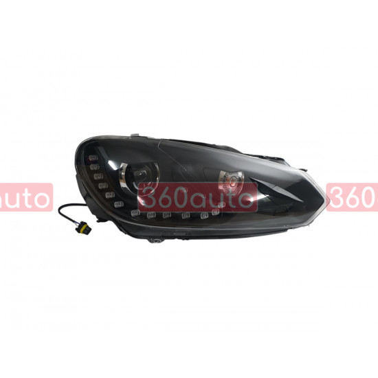 Передние фары (Xenon GTI) Black на Volkswagen Golf VI 2008-2012