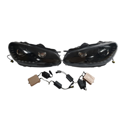 Передние фары (Xenon GTI) Black на Volkswagen Golf VI 2008-2012