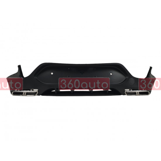 Диффузор (заднего бампера) Full Black / Chrome Pipe (стиль GLC63 AMG) на Mercedes GLC-class Coupe C253 2016-2019
