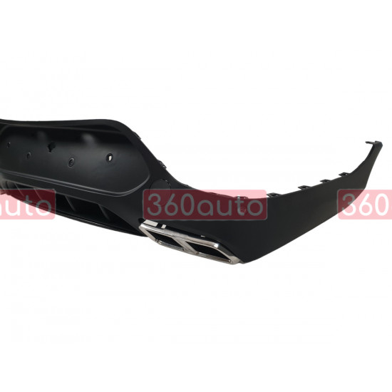 Диффузор (заднего бампера) Full Black / Chrome Pipe (стиль GLC63 AMG) на Mercedes GLC-class Coupe C253 2016-2019