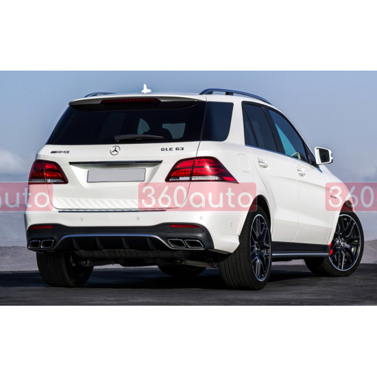Диффузор (заднего бампера) Full Black (стиль GLE63 AMG) на Mercedes GLE-Class W166 2015-2018