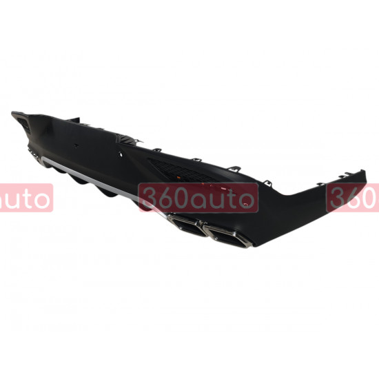 Диффузор (заднего бампера) Silver Black / Chrome Pipe (стиль GLE63 AMG) на Mercedes GLE-Class Coupe C292 2015-2019