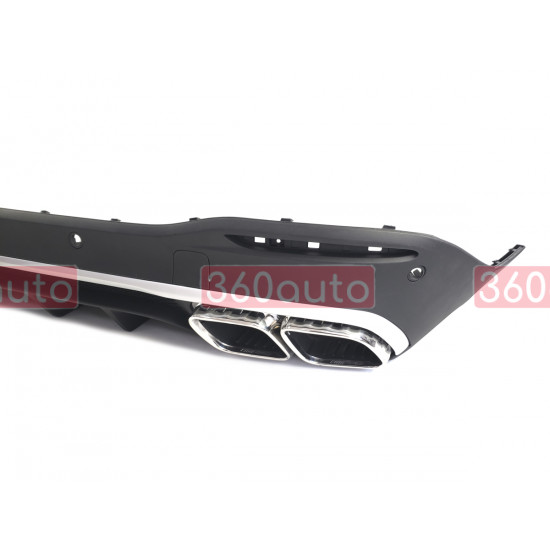 Диффузор (заднего бампера) Silver Black / Chrome Pipe (стиль GLE63 AMG) на Mercedes GLE-Class W167 2018-2023