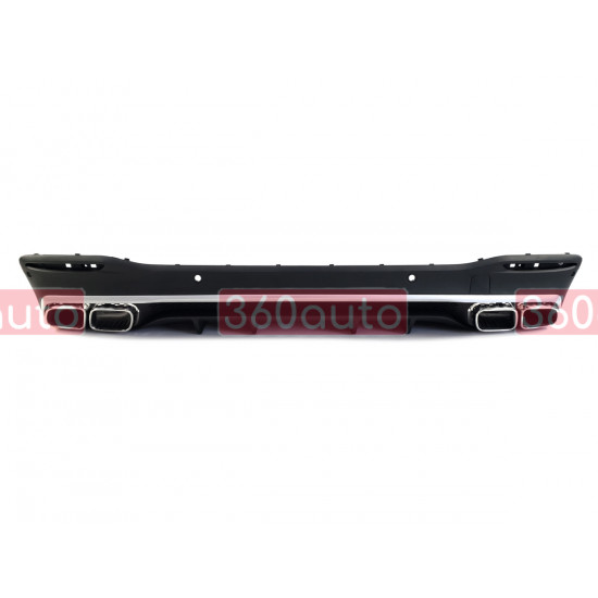 Диффузор (заднего бампера) Silver Black / Chrome Pipe (стиль GLE63 AMG) на Mercedes GLE-Class W167 2018-2023