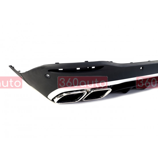 Диффузор (заднего бампера) Silver Black / Chrome Pipe (стиль GLE63 AMG) на Mercedes GLE-Class W167 2018-2023