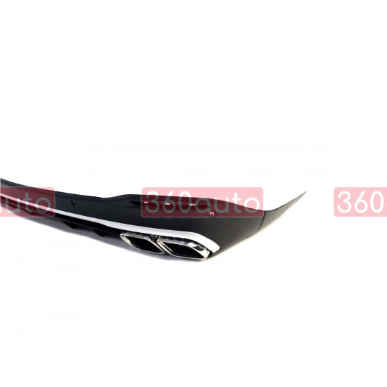 Диффузор (заднего бампера) Silver Black / Chrome Pipe (стиль GLS63 AMG) на Mercedes GLS-Class X167 2019-