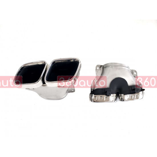 Диффузор (заднего бампера) Silver Black / Chrome Pipe (стиль GLS63 AMG) на Mercedes GLS-Class X167 2019-