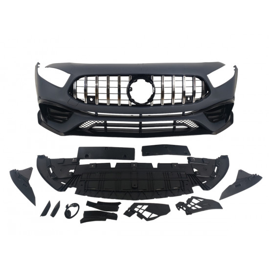 Передний бампер (стиль AMG45) на Mercedes A-Class W177 2018-2022.
