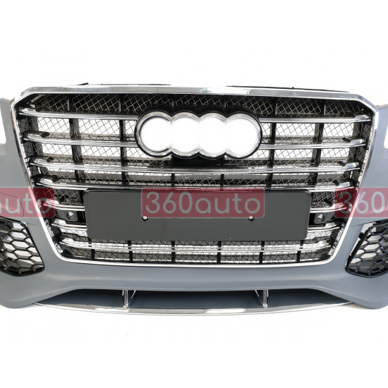 Передний бампер (стиль W12) CB на Audi A8 D4 2014-2017