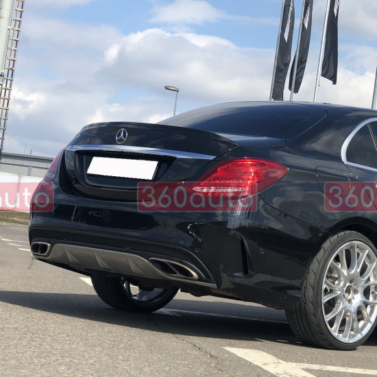 Спойлер на Mercedes C-class W205 2014-2018 стиль C63 чорний глянець