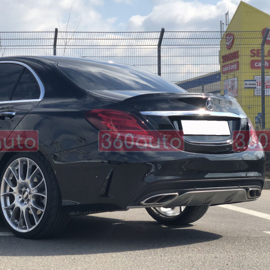 Спойлер на Mercedes C-class W205 2014-2018 стиль C63 чорний глянець