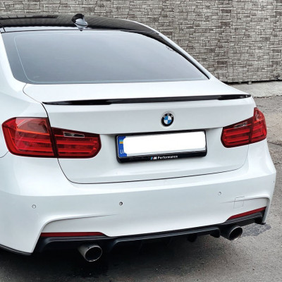 Спойлер на BMW 3 F30, F31 2011-2018 в стиле M-Performance черный глянец